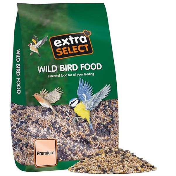 extra select wild bird food sold at carpenters nursery garden centre