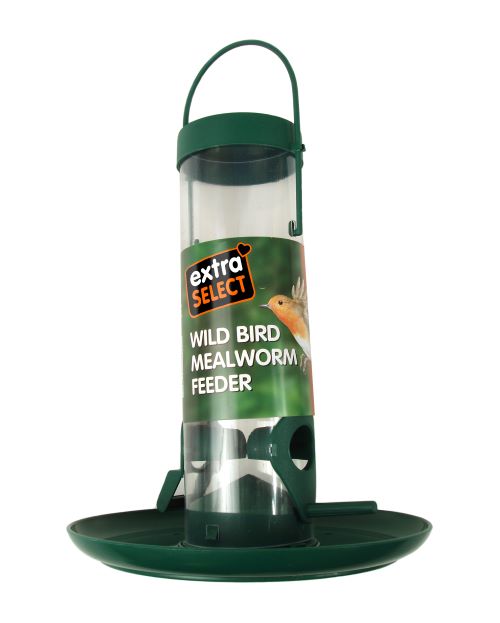 extra select wild bird mealworm feeder sold at carpenters nursery garden centre